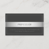 Modern Dun Lijst Faux Silver Band | Donkergrijs Visitekaartje (Achterkant)