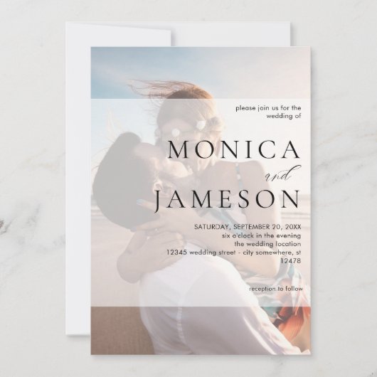 Modern Duo 2 Foto Bruiloft Kaart (Voorkant)