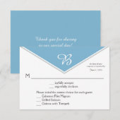 Modern Dusk Blue Glacier Grey RSVP Kaartje (Voorkant / Achterkant)