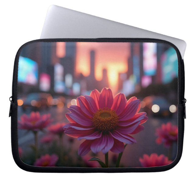 Modern Dusk Daisies 10' Laptop Sleeve (Voorkant)