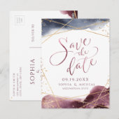 Modern Dusk Waterverf Geometrisch opslaan van de d Briefkaart (Voorkant / Achterkant)