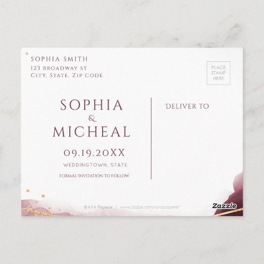 Modern Dusk Waterverf Geometrisch opslaan van de d Briefkaart (Achterkant)