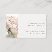 Modern Dusky Blush Waterverf Pioen Bloemen Bunch Visitekaartje (Achterkant)