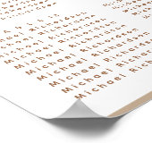 Modern Dusty Beige Simple Wedding 16Table Seating Poster (Hoek)