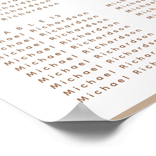 Modern Dusty Beige Simple Wedding 16Table Seating Poster (Hoek)