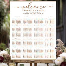 Modern Dusty Beige Simple Wedding 16Table Seating Poster
