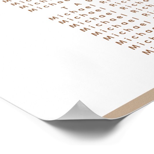 Modern Dusty Beige Simple Wedding 18 Table Seating Poster (Hoek)