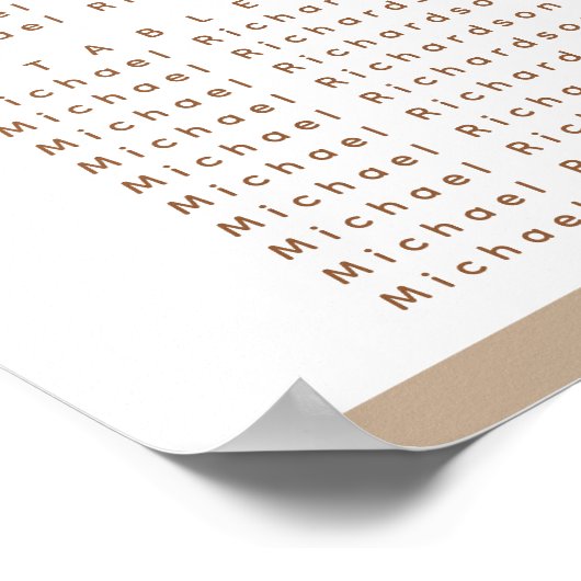 Modern Dusty Beige Simple Wedding 18 Table Seating Poster (Hoek)