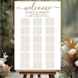 Modern Dusty Beige Simple Wedding 18 Table Seating Poster