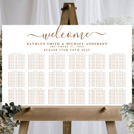 Modern Dusty Beige Simple Wedding 18 Table Seating Poster