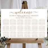 Modern Dusty Beige Simple Wedding 18 Table Seating Poster