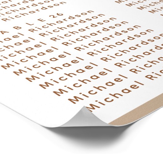 Modern Dusty Beige Simple Wedding 30 Table Seating Poster (Hoek)