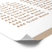 Modern Dusty Beige Wedding 30 Tafelzitjes Poster (Hoek)