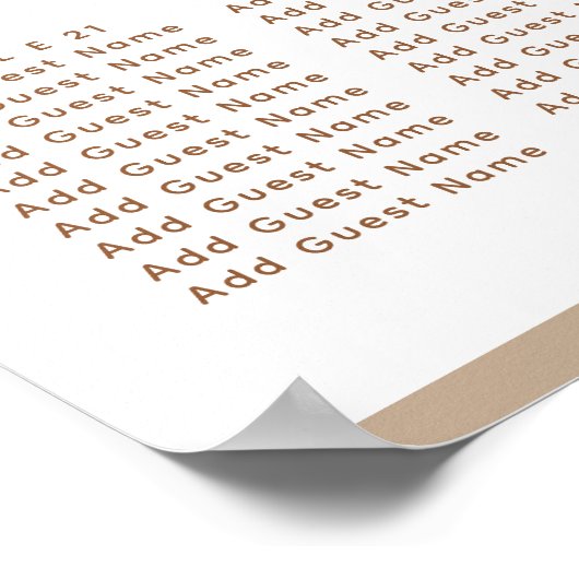 Modern Dusty Beige Wedding 30 Tafelzitjes Poster (Hoek)