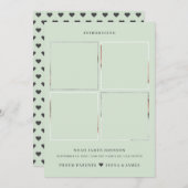 Modern Dusty Bleek Green Photo Collage Grid Birth Aankondiging (Voorkant / Achterkant)