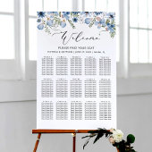 Modern Dusty Blue 15 Tafels Bruiloft Zitkaarten Poster