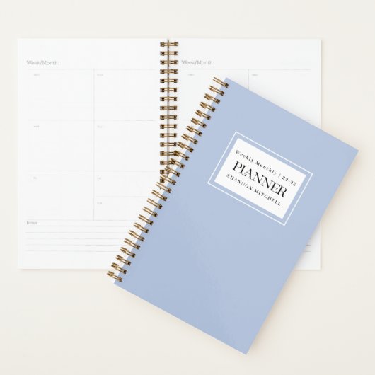 Modern Dusty Blue 2022 2023 Weekly Maandelijkse Pl Planner (Display)