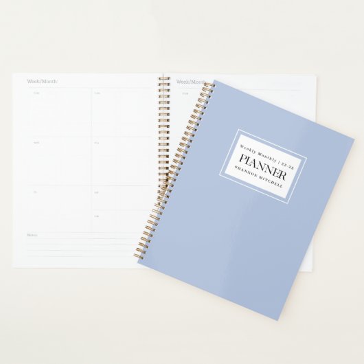 Modern Dusty Blue 2022 2023 Weekly Maandelijkse Pl Planner (Display)