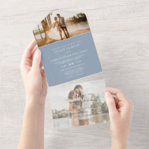 Modern Dusty Blue 2 Foto RSVP Wedding