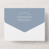 Modern Dusty Blue 2 Foto RSVP Wedding All In One Uitnodiging (Achterkant)