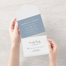 Modern Dusty Blue 2 Foto RSVP Wedding