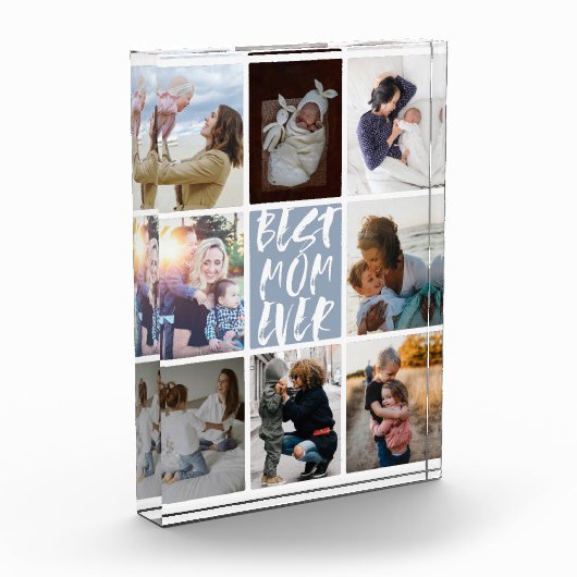 Modern Dusty Blue 8 Foto Collage Beste Mam ooit (Links)