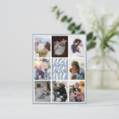 Modern Dusty Blue 8 Foto Collage Beste Mam ooit (Staand voorkant)