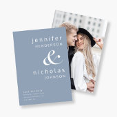 Modern Dusty Blue Ampersand Foto Save The Date