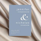 Modern Dusty Blue Ampersand Typography Wedding Save The Date