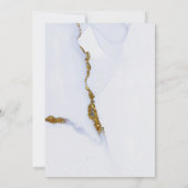 Modern Dusty Blue and Gold Christelijk Wedding Kaart (Achterkant)