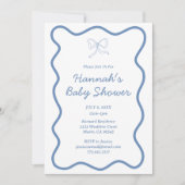 Modern Dusty Blue Baby Boy Baby shower Invitation Kaart (Voorkant)