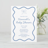 Modern Dusty Blue Baby Boy Baby shower Invitation Kaart (Staand voorkant)