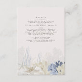 Modern Dusty Blue Beach Wedding Informatiekaartje (Voorkant)