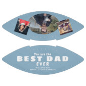 Modern Dusty Blue Beste vader 3 Foto Collage American Football (Panelen)