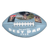 Modern Dusty Blue Beste vader 3 Foto Collage American Football (Voorkant)