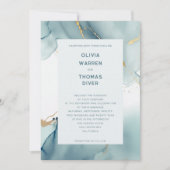 Modern Dusty Blue Blauwgroen Typografie Strand Bru Kaart (Voorkant)