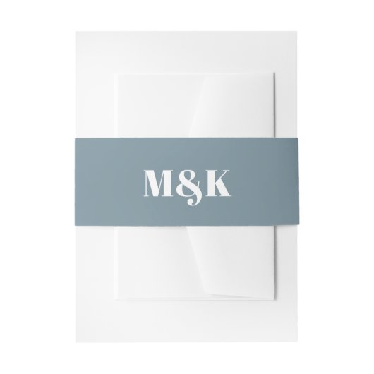 Modern Dusty Blue Bold Typography Wedding Uitnodigingen Wikkel (Voorkant Voorbeeld)