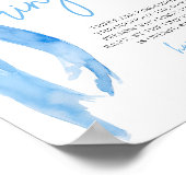 Modern Dusty Blue Bow Ring Hunt Game Vrijgezellenf Poster (Hoek)