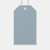 Modern Dusty Blue Boys Baptism Bedankt Favor Cadeaulabel (Achterkant)