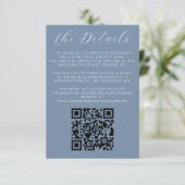 Modern Dusty Blue bruiloft uitnodiging details Informatiekaartje (Staand voorkant)