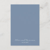 Modern Dusty Blue bruiloft uitnodiging details Informatiekaartje (Achterkant)