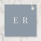 Modern Dusty Blue Bruiloft Welkom Cadeau Label (Achterkant)