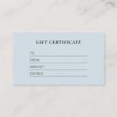 Modern Dusty Blue Business Logo Cadeaubon Visitekaartje (Achterkant)