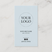 Modern Dusty Blue Business Logo Cadeaubon Visitekaartje (Voorkant)