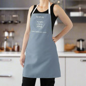 Modern Dusty Blue Business Logo & Tekst Promo Schort