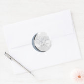 Modern Dusty Blue Casual Just Love Bruiloft Ronde Sticker (Envelop)
