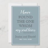 Modern Dusty Blue Charcoal Gray Wedding Kaart (Voorkant)