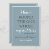 Modern Dusty Blue Charcoal Gray Wedding Kaart (Voorkant / Achterkant)