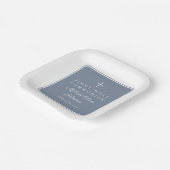 Modern Dusty Blue Cross Boy First Communion Papieren Bordje (Gebogen)