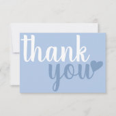 Modern Dusty Blue Dank u wel Typografie Bedankkaart (Voorkant)